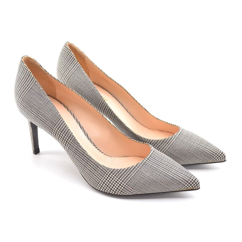 Lerre Hound Tooth Fabric Stiletto Heel Pumps 39